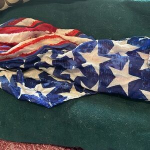 New scarf. Red White & Blue. Approximately 56”
